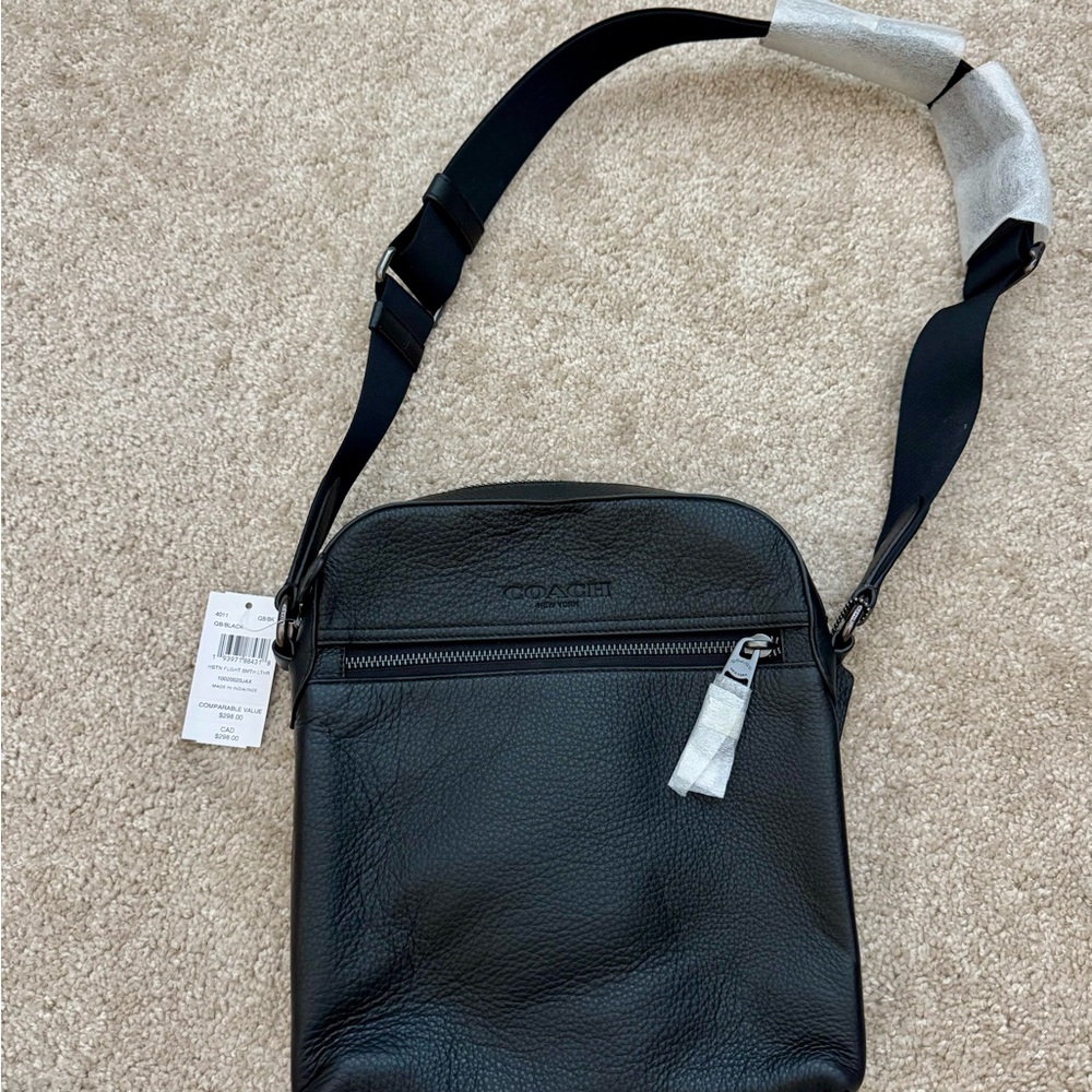 Coach Black Leather Messenger Bag